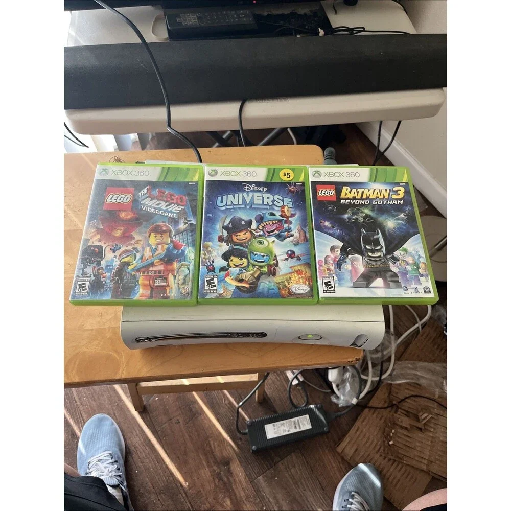 Microsoft Xbox 360 Lot 20GB HDD 3 Games TESTED with power supply and HDMI cable